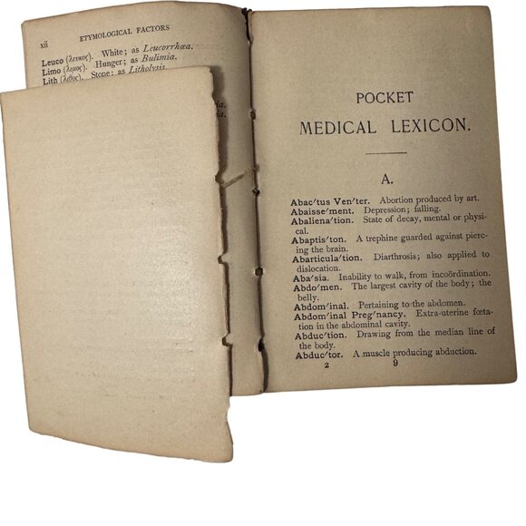 Saunders' Pocket Medical Lexicon John M. Keating M.D. 1890 W.B. Saunders Leather - Picture 10 of 16